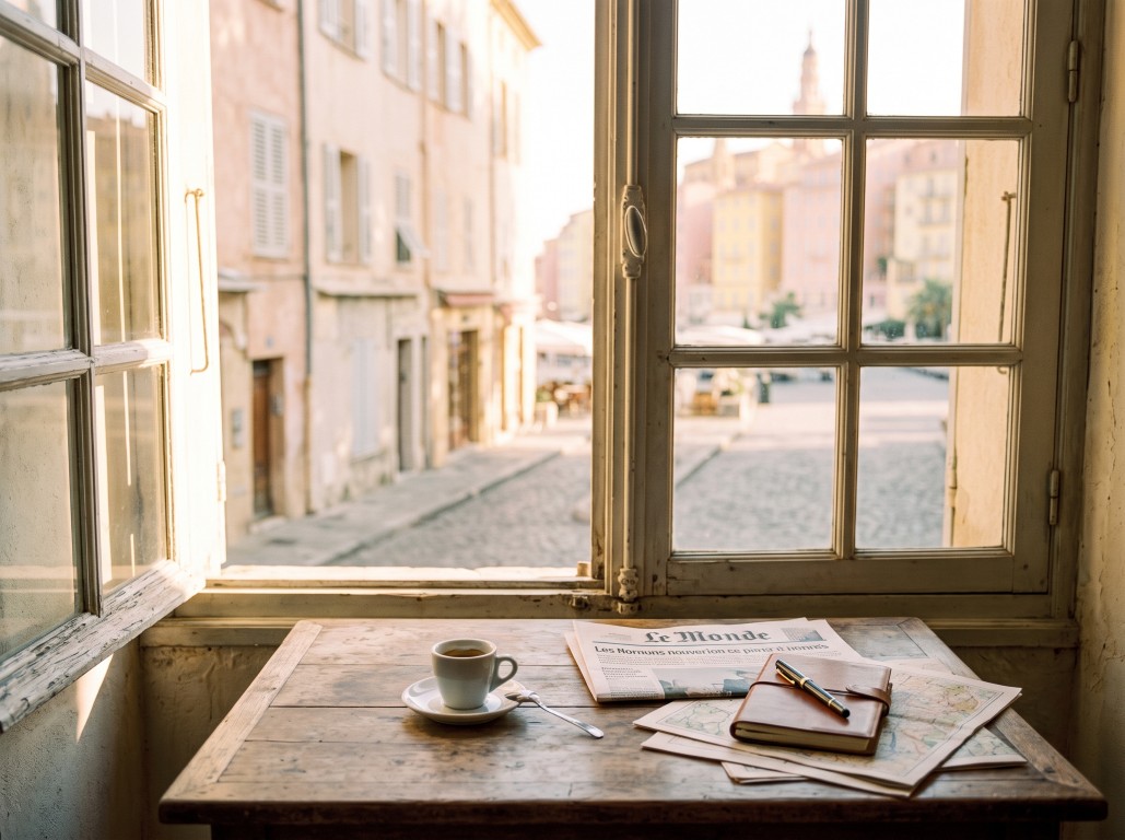 A quiet café table