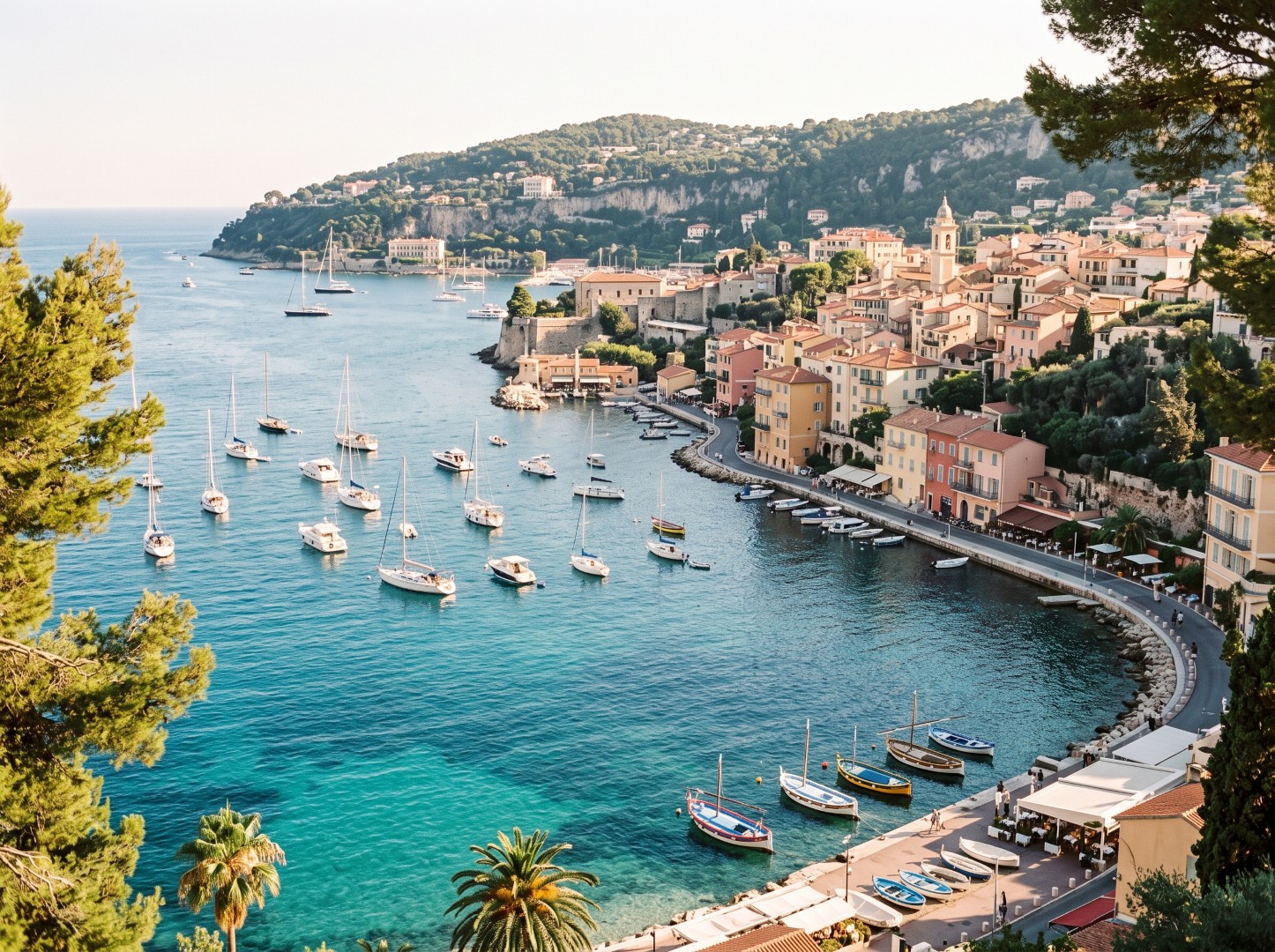Riviera hill town and harbour